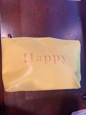 Happy Yellow Zip Cosmetic Pouch